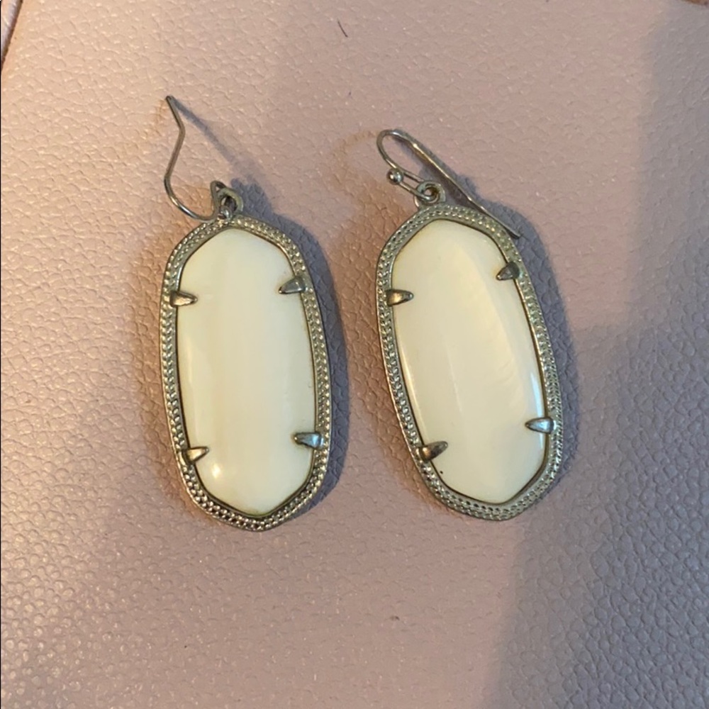 White and Silver Kendra Scott Earrings